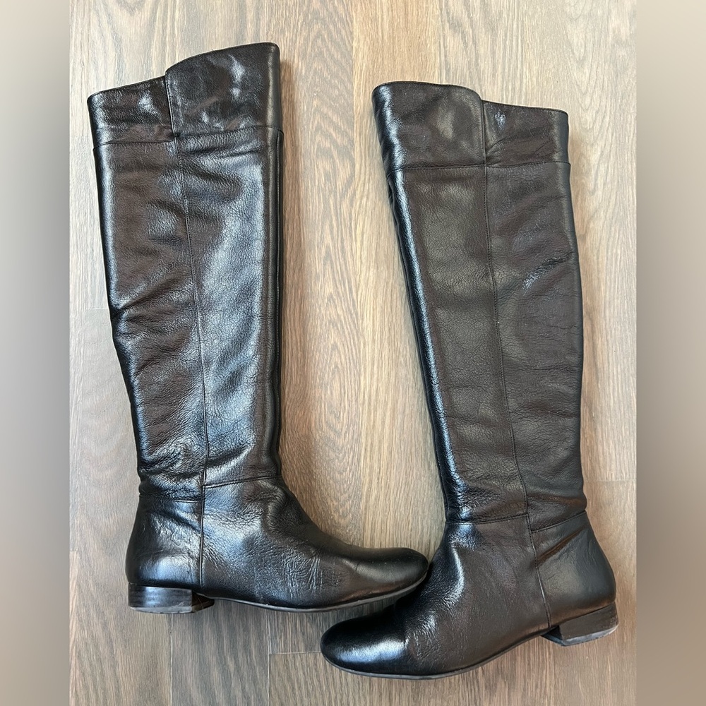 Nine West Pattycake Black Leather Boots size 6